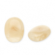 Perlen aus Acryl Oval Beige brown-white