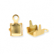 Zubehör aus Stainless Steel - Rostfreiem Stahl Endkappen für Strass Kette 4mm Gold