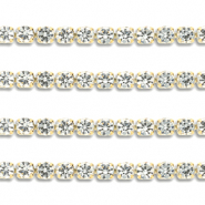 Stainless Steel - Rostfrei Stahl Strass Kette 4mm Gold-crystal
