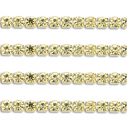Stainless Steel - Rostfrei Stahl Strass Kette 3mm Gold-champagne