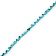 Facetten Top Glas Perlen Metallic teal blue