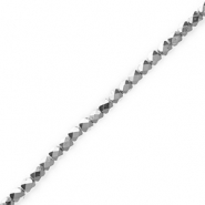 Facetten Top Glas Perlen Metallic silver