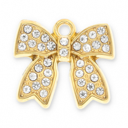 Anh&auml;nger aus Stainless Steel - Rostfreiem Stahl Bow with Strass Gold-transparent