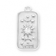 Anh&auml;nger aus Stainless Steel - Rostfreiem Stahl Sun, Moon and Stars with Strass Silver-transparent