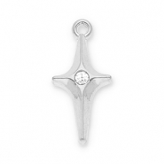 Anh&auml;nger aus Stainless Steel - Rostfreiem Stahl Star with Strass Silver-transparent