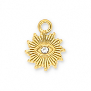 Anh&auml;nger aus Stainless Steel - Rostfreiem Stahl Sun Eye of Providence with Strass Gold-transparent