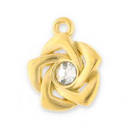 Anh&auml;nger aus Stainless Steel - Rostfreiem Stahl Rose with Strass Gold-transparent