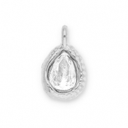 Anhänger aus Stainless Steel - Rostfreiem Stahl Drop with Facet Silver-transparent
