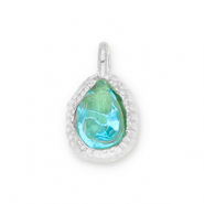 Anhänger aus Stainless Steel - Rostfreiem Stahl Drop with Facet Silver-blue