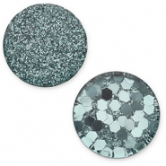12 mm flach Polaris Elements Cabochon Helios Petrol green