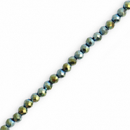 Facetten Top Glas Perlen Round 3mm Multicolour green-AB coating