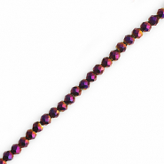Facetten Top Glas Perlen Round 3mm Dark purple-AB coating
