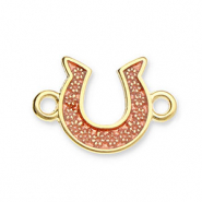 Anhänger Metall DQ Connector Horseshoe Gold-copper brown (Nickelfrei)
