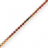 Perlen aus H&auml;matit Hexagon Pink-yellow-AB coating