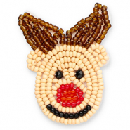 Broschen Reindeer Beige-brown-red