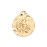 Anh&auml;nger Metall Round with Sea Shell Gold