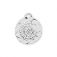 Anh&auml;nger Metall Round with Sea Shell Silver