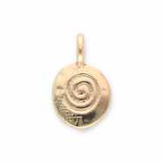 Anh&auml;nger Metall Oval with Spiral Gold