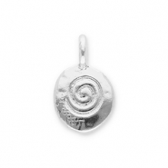 Anh&auml;nger Metall Oval with Spiral Silver
