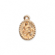 Anh&auml;nger Metall Oval with Snake Gold