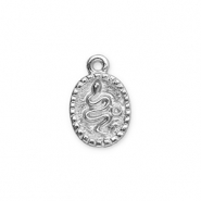Anh&auml;nger Metall Oval with Snake Silver