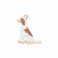 Anh&auml;nger Metall Dog Gold-white-light brown