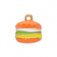 Anh&auml;nger Metall Hamburger Gold-orange-green-yellow
