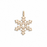Anh&auml;nger Metall Snowflake Gold-white