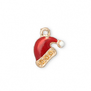 Anh&auml;nger Metall Santa Hat Gold-red-white