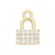 TQ Metall Brass Anh&auml;nger Lock Gold-transparent