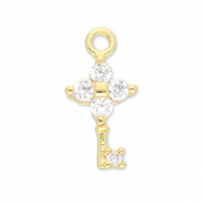 TQ Metall Brass Anh&auml;nger Key Gold-transparent