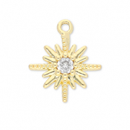 TQ Metall Brass Anh&auml;nger Star Gold-transparent