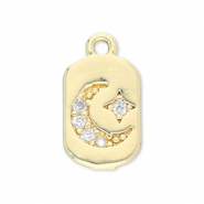 TQ Metall Brass Anh&auml;nger Moon and Star Gold-transparent