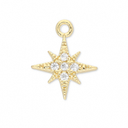 TQ Metall Brass Anh&auml;nger Star Gold-transparent