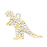 TQ Metall Brass Anh&auml;nger Dinosaur Gold-transparent