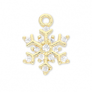 TQ Metall Brass Anh&auml;nger Snowflake Gold-transparent