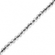 Perlen aus H&auml;matit Round 6mm Facett Geschliffen Silver