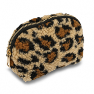 BY31&reg; Etui Teddy with Leopard Print Light brown-brown-black