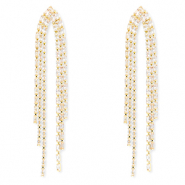 Eco-brass&reg; nachhaltiges Messing Ohrringe / Ohrstecker mit Zirkonia Gold-crystal