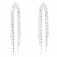 Eco-brass&reg; nachhaltiges Messing Ohrringe / Ohrstecker mit Zirkonia Silver-crystal