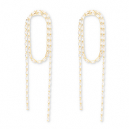 Eco-brass&reg; nachhaltiges Messing Ohrringe / Ohrstecker mit Zirkonia Gold-crystal