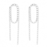 Eco-brass&reg; nachhaltiges Messing Ohrringe / Ohrstecker mit Zirkonia Silver-crystal