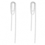 Eco-brass&reg; nachhaltiges Messing Ohrringe / Ohrstecker mit Strass Silver-crystal