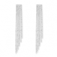Eco-brass&reg; nachhaltiges Messing Ohrringe / Ohrstecker mit Strass Silver-crystal