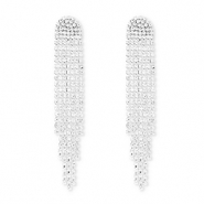 Eco-brass&reg; nachhaltiges Messing Ohrringe / Ohrstecker mit Strass Silver-crystal