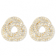 Eco-brass&reg; nachhaltiges Messing Ohrringe / Ohrstecker mit Strass Gold-crystal