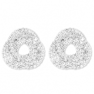 Eco-brass&reg; nachhaltiges Messing Ohrringe / Ohrstecker mit Strass Silver-crystal