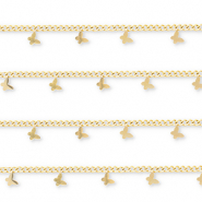 Zubeh&ouml;r aus Stainless Steel - Rostfreiem Stahl Gliederkette with Butterflies Gold