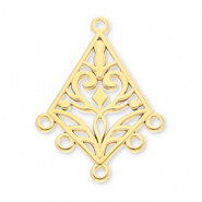 Zubeh&ouml;r aus Stainless Steel - Rostfreiem Stahl Anh&auml;nger Barock Rhombus with 5 Loops Gold