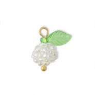 Facetten Perlen Anh&auml;nger Berry Gold-green-transparent